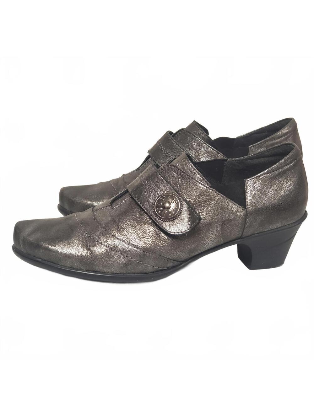 Arabesque Women's Metallic Grey Leather Women's Shoes Sz 39 VG